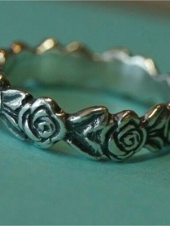 James Avery Jewelry - James Avery Sterling Silver Rose Pattern Band Ring - Silver